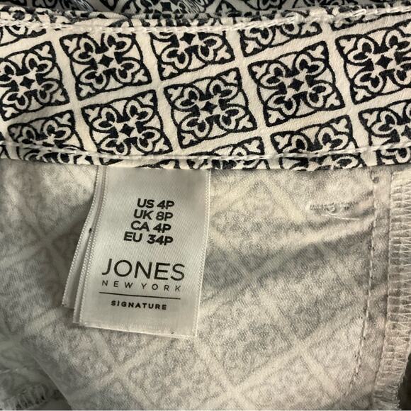 Jones New York Stretch Signature Bermuda Short Black/White 4P Casual Classic - Picture 8 of 11